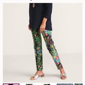 Soft Surroundings Multicolor Floral Straight Leg Pants